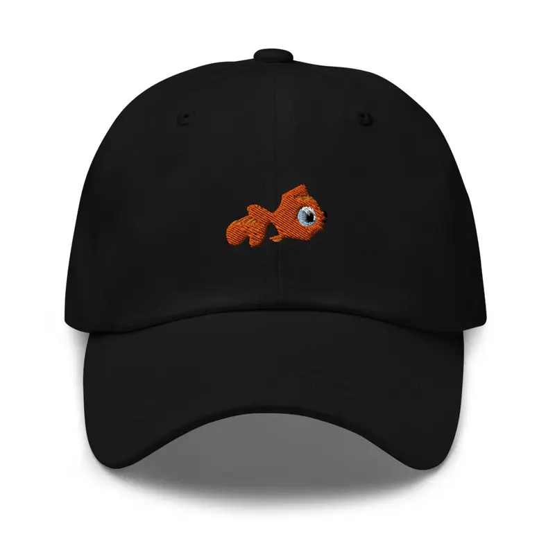 Ink Stitch Gold Fish Embroidered Caps 